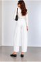 Women's Pants Barrel Pants Cloutte Pants High Stylish Boyfriend Wide Leg White Fabric Pants - 3