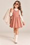 Girls' 3-Piece Knit Dress, Fur Jacket, and Blouse Winter Set for Weddings and Special Occasions. - 2