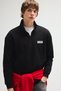 Boxy Fit Half-Zip Stand Collar Sweatshirt with Atatürk Signature Label I4670Ax26Au