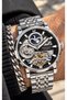 Automatic (Battery-Free), Silver Steel Strap, Black Dial, Men's Wristwatch + Bracelet