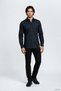 Men's Regular Fit Logo Embroidered Cotton Long Sleeve Black Shirt - 2