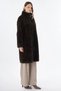 Knitted Pattern Plush Coat, Dark Brown. - 5
