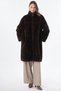 Knitted Pattern Plush Coat, Dark Brown. - 2