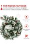 2.7m (9FT) Snow Flocked Christmas Garland, Flame Retardant Artificial PVC Pine Branches, Natural & Snowy Pine Cones with Red Berries, Unlit DIY Garland for Fireplace Stair Door Frame Holiday Decor - 4