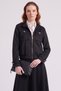 High Collar Suede Jacket Black