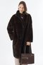 Knitted Pattern Plush Coat, Dark Brown.
