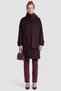 Wool Coat with Scarf, Plum Color. - 2