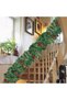 2.7m 9FT Green Christmas Garland with 50 Warm White LED Lights, 8 Lighting Modes, Red Berries & Pine Cones, Bendable Garland for Fireplace Stair Door Frame Decor - 5
