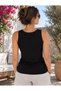 Crew Neck Cotton Jersey Women's Sleeveless Tank Top T-Shirt - 2