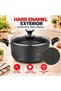 SONEX Non-Stick Casserole Pot 20 cm (3 L) with Glass Lid, Bakelite Handles, Hard Enamel Exterior, PFOA Free, Deep Cooking Pot for Rice, Curry, Soup & Stew, Grey - 3