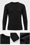 Men's Black Thermal Underwear Top, Long Sleeve, Crew Neck, Cotton, Brushed, Warm, Winter Underwear, Flexible, Comfortable Fit, for Everyday Use. - 3