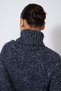 Italian Reglan Fishman Collar Knit Sweater Blue Melange - 6