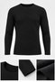 Men's Black Thermal Underwear Top, Long Sleeve, Crew Neck, Cotton, Brushed, Warm, Winter Underwear, Flexible, Comfortable Fit, for Everyday Use. - 6