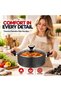 SONEX Non-Stick Casserole Pot 20 cm (3 L) with Glass Lid, Bakelite Handles, Hard Enamel Exterior, PFOA Free, Deep Cooking Pot for Rice, Curry, Soup & Stew, Grey - 4