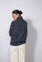 Italian Reglan Fishman Collar Knit Sweater Blue Melange - 7