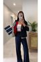 Lersan Navy Blue and Gray Trimmed Hooded Set - 5