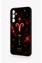 Samsung A24 Compatible Silicone Case with a Zodiac Sign (Aries) Design. - 4