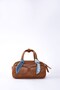 Double pocket handbag, coffee color