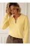 Women's Polo Neck Knitted Sweater with Braided Detail.