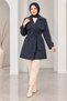Women's Short Trench Coat with Belt, Buttoned, Wrap-Style Collar, and Pockets, Suitable for All Seasons. - 3