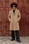 Men's Classic Collar Button-Down Winter Cashmere Camel Coat.