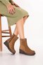 Women's Genuine Leather Non-Slip Sole Platform Heel Boots Nhr.341 Camel Suede. - 6