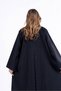 Plain abaya in minimet fabric - 60 - black - plain - 7