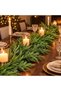45cm Artificial Norfolk Pine Branches, 6 Pcs/Bundle, Dense Araucaria Sprigs, DIY Greenery for Christmas Wreath Garland - 6