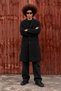 Men's Classic Collar Button-Down Winter Cashmere Black Coat. - 5