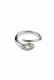 Markiz Stone Cross-Shaped Silver Adjustable Ring