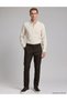 Dark Brown Slim Tailored Fit Canvas Pants 50331211-Vr084