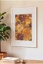 1 Piece of Vintage Painting with a White Wooden Frame, Featuring an Amber Flower Theme. - 3