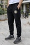 Weekend Club Circular Print Black Unisex Jogger Sweatpants - 2