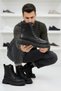 Zrk-C8 Exclusive Black High-Top Ankle Boots, Casual Men's Boots.