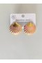 Steel Earrings Sea Shell Design Pink - Gold Colored - 6