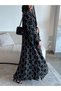 Polka Dot Lace Patchwork Abaya with Hijab - 4