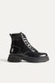 Women's Black Patent Leather Winter Boots with Thick Soles, Tr01Mk05C. - 2
