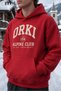 Alpine Club Mountain-Themed Printed Red Unisex Oversized Hoodie. - 2