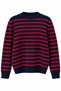Navy Blue and Red Striped Sweater - 5329