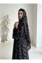 Polka Dot Lace Patchwork Abaya with Hijab - 3