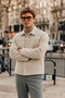 Men's Seasonal Premium Cream Jacket with Buttoned Cuffs. - 5