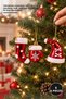 Set of 6 New Year's Tree Ornaments – Set of Socks, Balls, and Bells for the Christmas Tree, Christmas Ornaments, Tree Hangings