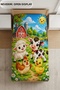Digitally Printed Single-Size Children's Duvet Cover Set with "Cute Farm Friends" Pattern - Includes a Bed Sheet - 3