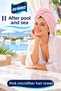 Microfiber Hair-Drying Towel and Hair Cap – Single-Button, Powder Pink - 4