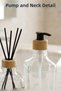 Bath Set: Glass Liquid Soap Dispenser with Bamboo Tray and Scented Bottle with Stick, 3-Piece Set - 2