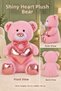 60 cm Plush Teddy Bear with a Shiny Heart – Available in Pink and White – 1 Piece - 2