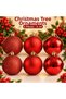 Set of 6 New Year's Tree Ornaments, 6 cm Each: Matte, Glossy, and Glittery Decorative Hanging Ornaments - 2