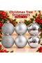 Set of 6 New Year's Tree Ornaments, 6 cm Each: Matte, Glossy, and Glittery Decorative Hanging Ornaments - 2