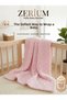 Handmade Puffy Baby Blanket—Natural and Super Soft, 90 x 90 cm, Dusty Pink - 6