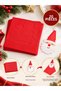 New Year's Santa Claus-Themed Napkin Set, Pack of 20, Double-Layered, Red Folded Table Decorations